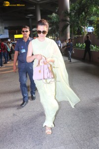 Indian actress and BJP Lok Sabha MP Kangana Ranaut graceful in a light green saree