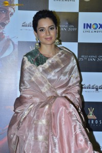 Indian actress and MP Kangana Ranaut beautiful in a pink saree at an event