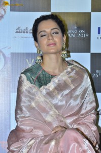 Indian actress and MP Kangana Ranaut beautiful in a pink saree at an event