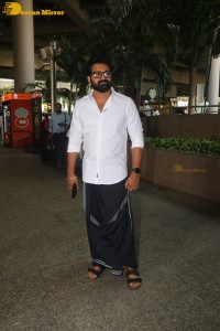 Rishab Shetty and Sapthami Gowda arrive in Mumbai to promote their film Kantara