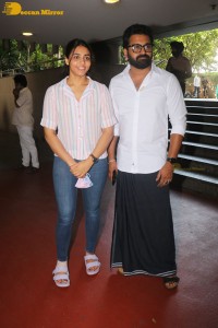 Rishab Shetty and Sapthami Gowda arrive in Mumbai to promote their film Kantara