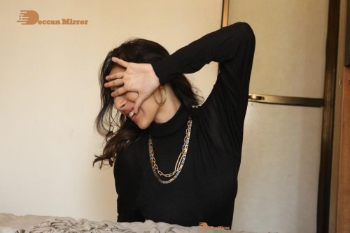 Bollywood and Telugu Cinema Actress Kapilakshi Malhotra poses for pictures in black top and blue jeans