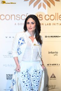 bollywood actress Kareena Kapoor in a white shirt and matching pants