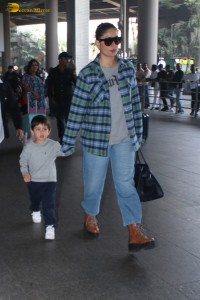Actor couple Saif Ali Khan and Kareena Kapoor were spotted at Mumbai Airport on Jan 4, 2024
