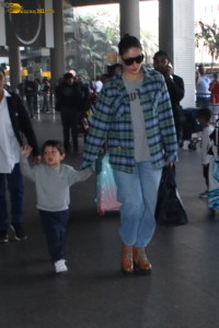 Actor couple Saif Ali Khan and Kareena Kapoor were spotted at Mumbai Airport on Jan 4, 2024