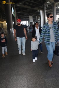 Actor couple Saif Ali Khan and Kareena Kapoor were spotted at Mumbai Airport on Jan 4, 2024