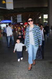 Actor couple Saif Ali Khan and Kareena Kapoor were spotted at Mumbai Airport on Jan 4, 2024