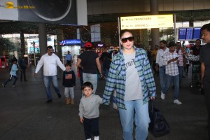 Actor couple Saif Ali Khan and Kareena Kapoor were spotted at Mumbai Airport on Jan 4, 2024