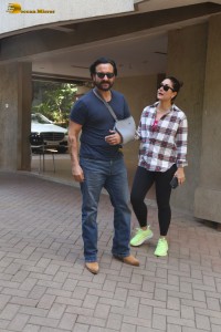 Actor couple Saif Ali Khan and Kareena Kapoor spotted at their house on Jan 23, 2024