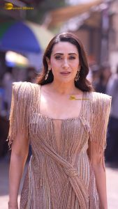 actress karishma kapoor sexy in a gold and silver dress
