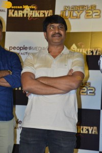 Actors Nikhil Siddharth and Anupama Parameswaran attend the trailer launch of their film Karthikeya 2