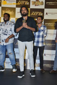 Actors Nikhil Siddharth and Anupama Parameswaran attend the trailer launch of their film Karthikeya 2