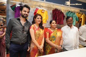 Actress Kajal Aggarwal with her husband Gautam Kitchlu launching Kasam Pullaiah Wedding Mall in Warangal