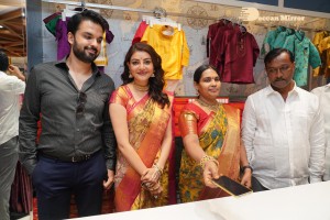 Actress Kajal Aggarwal with her husband Gautam Kitchlu launching Kasam Pullaiah Wedding Mall in Warangal