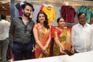 Actress Kajal Aggarwal with her husband Gautam Kitchlu launching Kasam Pullaiah Wedding Mall in Warangal