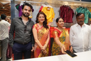 Actress Kajal Aggarwal with her husband Gautam Kitchlu launching Kasam Pullaiah Wedding Mall in Warangal