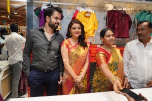 Actress Kajal Aggarwal with her husband Gautam Kitchlu launching Kasam Pullaiah Wedding Mall in Warangal