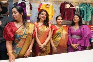 Actress Kajal Aggarwal with her husband Gautam Kitchlu launching Kasam Pullaiah Wedding Mall in Warangal