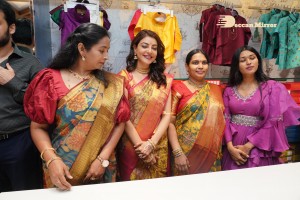 Actress Kajal Aggarwal with her husband Gautam Kitchlu launching Kasam Pullaiah Wedding Mall in Warangal
