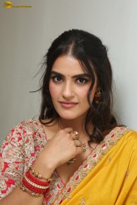 tollywood actress kavya thapar beautiful in a yellow saree