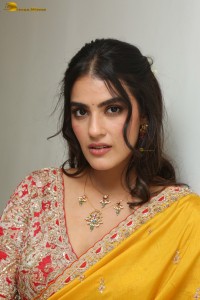 tollywood actress kavya thapar beautiful in a yellow saree