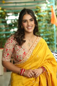 tollywood actress kavya thapar beautiful in a yellow saree