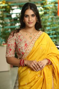 tollywood actress kavya thapar beautiful in a yellow saree