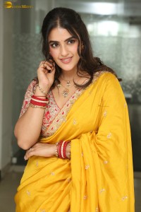 tollywood actress kavya thapar beautiful in a yellow saree