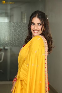 tollywood actress kavya thapar beautiful in a yellow saree