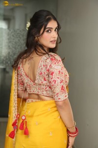 tollywood actress kavya thapar beautiful in a yellow saree