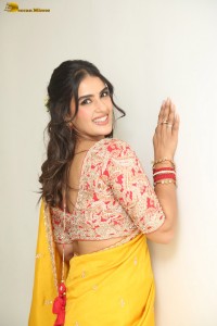 tollywood actress kavya thapar beautiful in a yellow saree