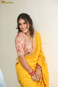 tollywood actress kavya thapar beautiful in a yellow saree