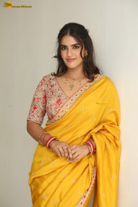 tollywood actress kavya thapar beautiful in a yellow saree