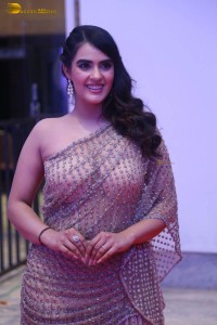 telugu actress kavya thapar in a transparent dress at a movie event