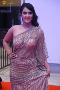 telugu actress kavya thapar in a transparent dress at a movie event