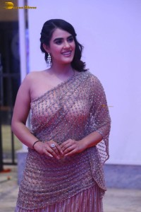 telugu actress kavya thapar in a transparent dress at a movie event