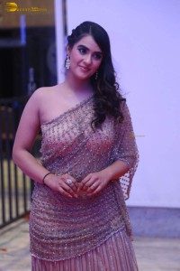 telugu actress kavya thapar in a transparent dress at a movie event