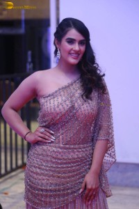 telugu actress kavya thapar in a transparent dress at a movie event
