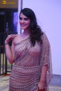 telugu actress kavya thapar in a transparent dress at a movie event