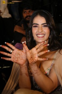 actress kavya thapar ravishing looks in a low neck dress