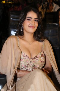 actress kavya thapar ravishing looks in a low neck dress