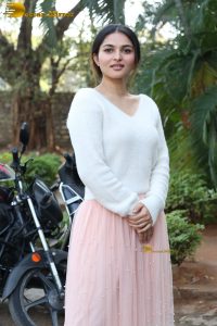 actress Kayadu Lohar beautiful in a white top and pink skirt