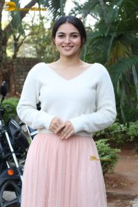 actress Kayadu Lohar beautiful in a white top and pink skirt