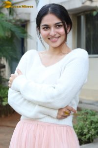 actress Kayadu Lohar beautiful in a white top and pink skirt