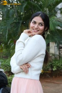 actress Kayadu Lohar beautiful in a white top and pink skirt