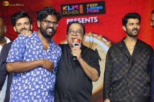 Keedaa Cola Pre-Release Event attended by Raghu Ram, Chaitanya Rao, Rag Mayur, Brahmanandam, and Vijay Deverakonda