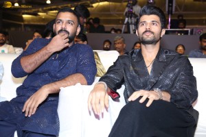 Keedaa Cola Pre-Release Event attended by Raghu Ram, Chaitanya Rao, Rag Mayur, Brahmanandam, and Vijay Deverakonda