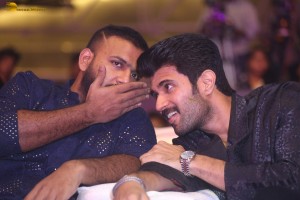 Keedaa Cola Pre-Release Event attended by Raghu Ram, Chaitanya Rao, Rag Mayur, Brahmanandam, and Vijay Deverakonda