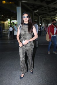 Indian actress Keerthy Suresh chic look at the airport