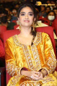 Actress Keerthy Suresh in a yellow dress